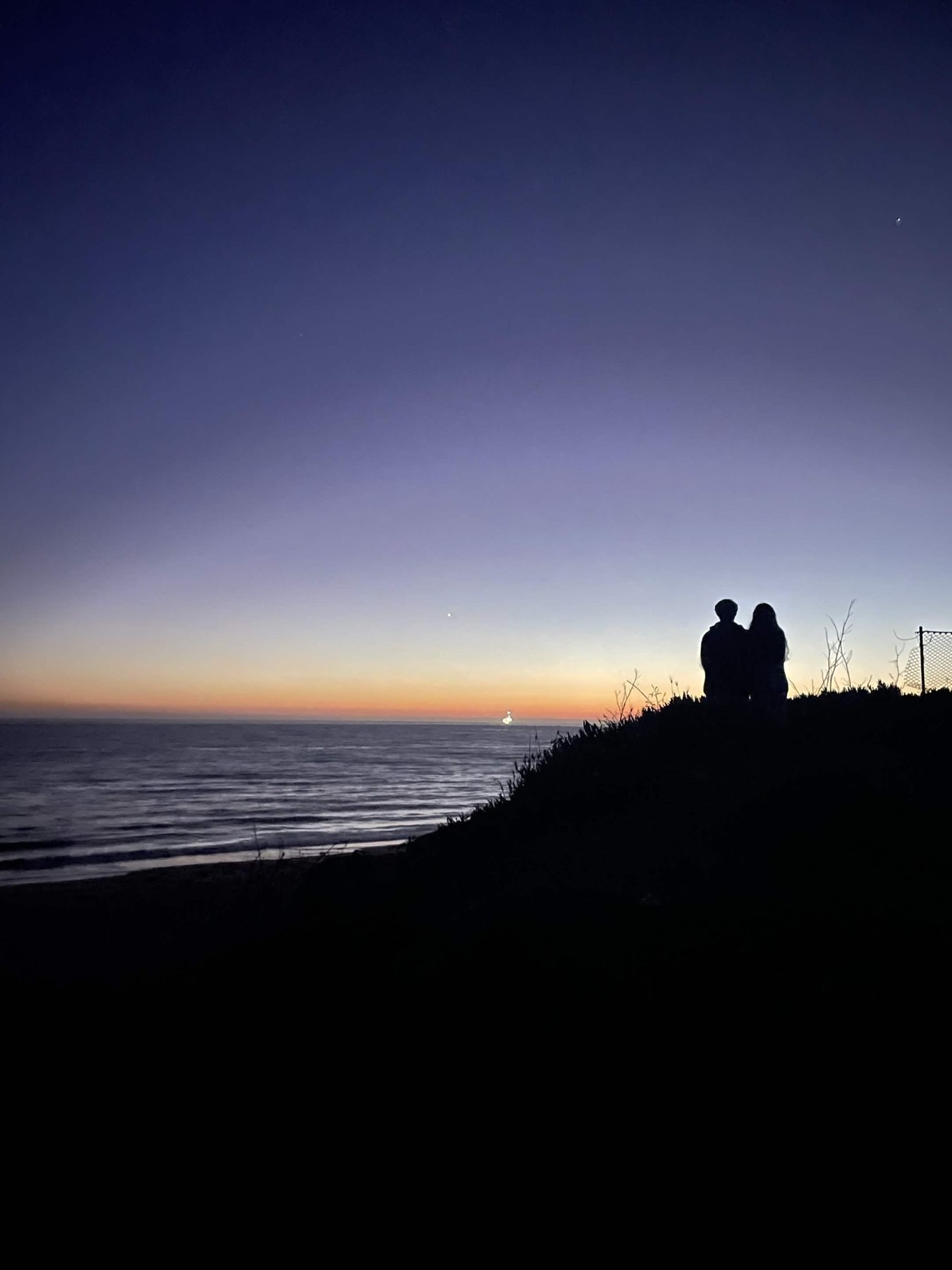Twilight coastline process image associated with Coward